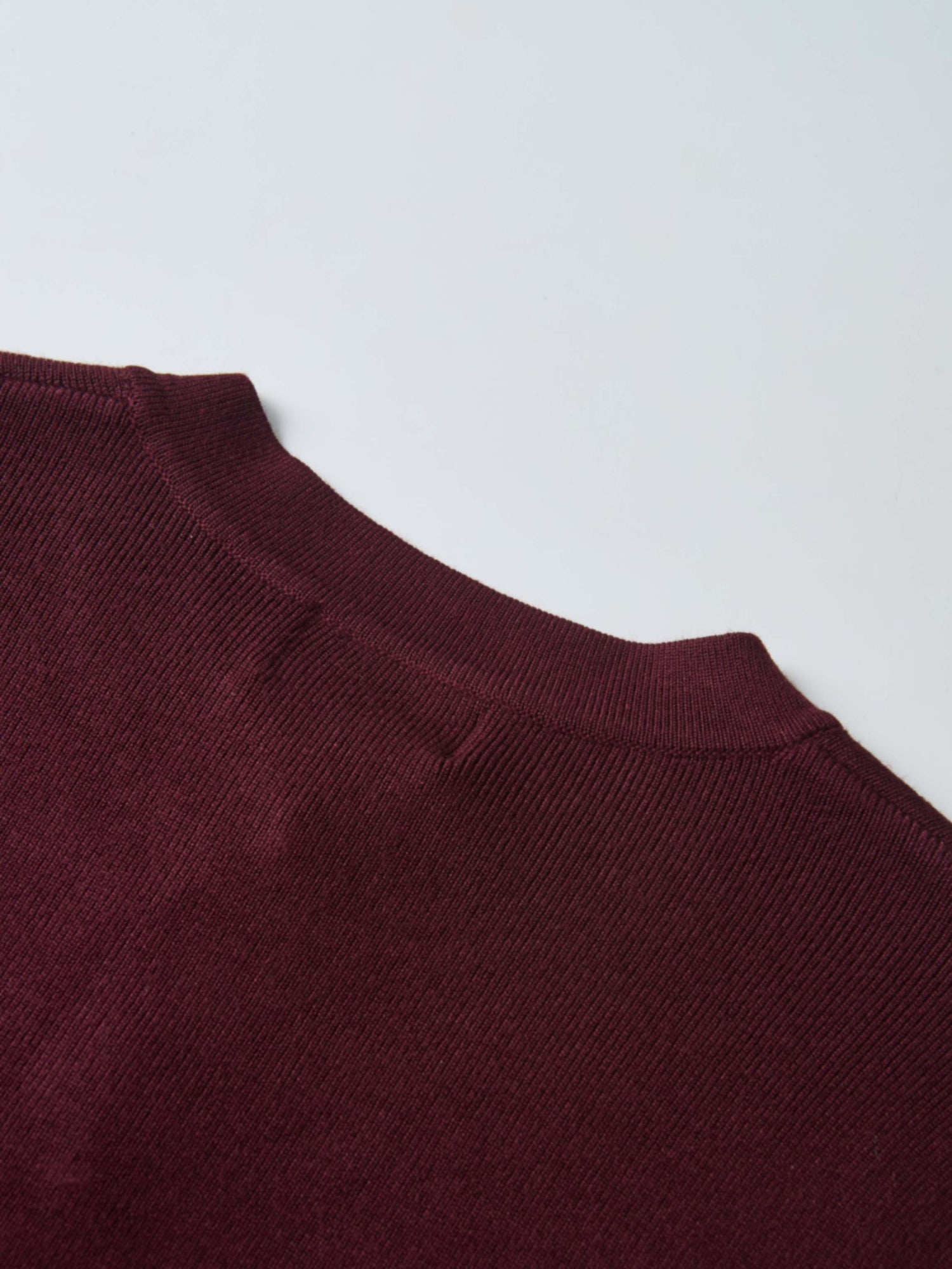 Basic Crew Knit Cardigan 20"- Burgundy