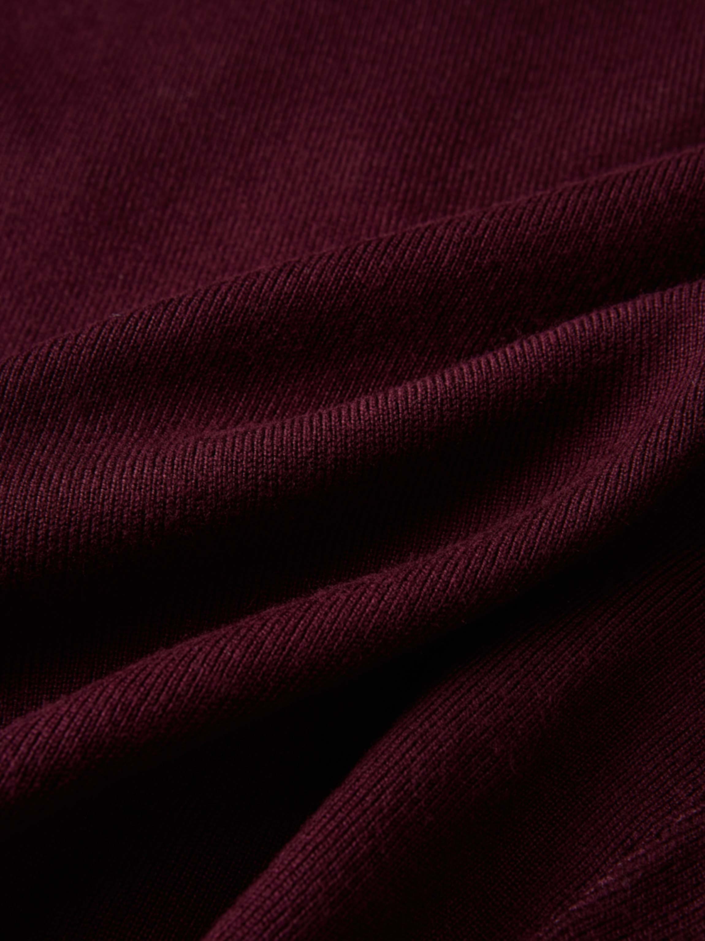 Basic Crew Knit Cardigan 20"- Burgundy