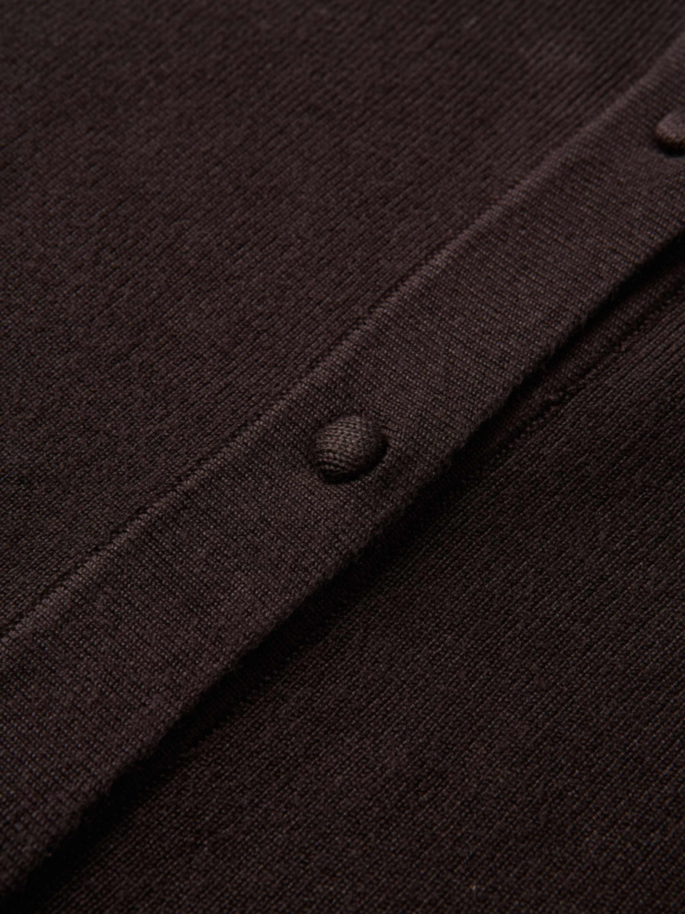 Basic Crew Knit Cardigan 20" - Brown