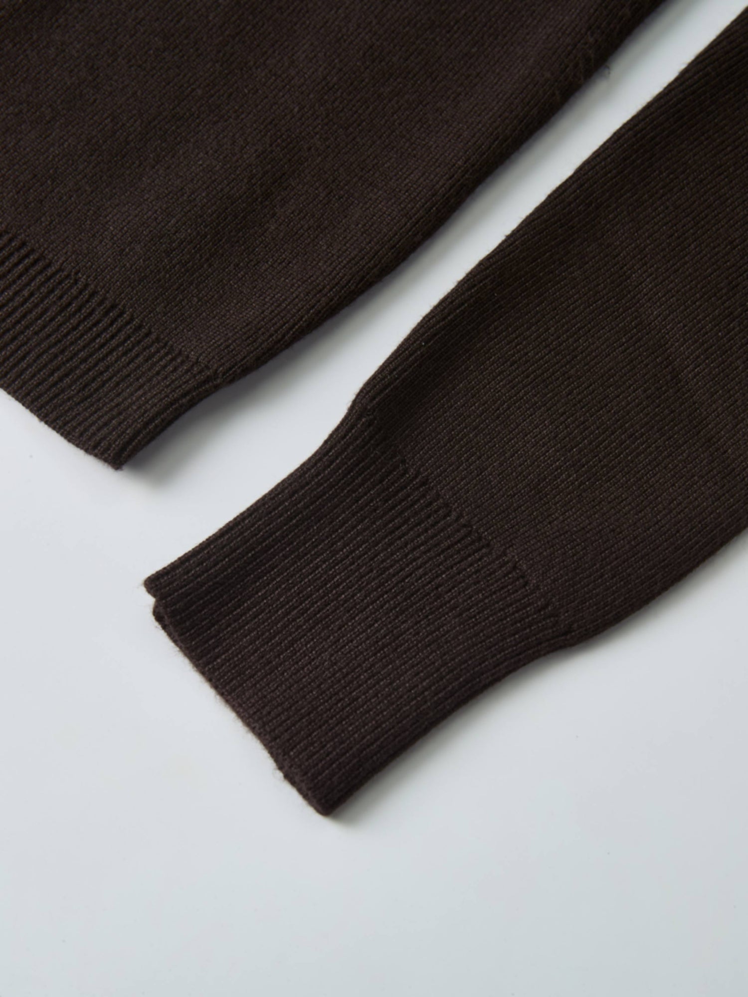 Basic Crew Knit Cardigan 20" - Brown
