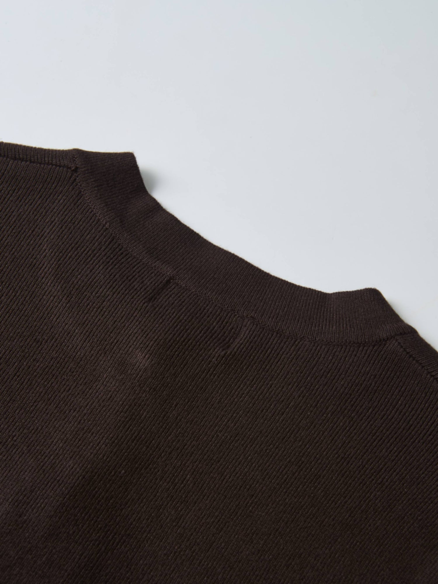 Basic Crew Knit Cardigan 20" - Brown