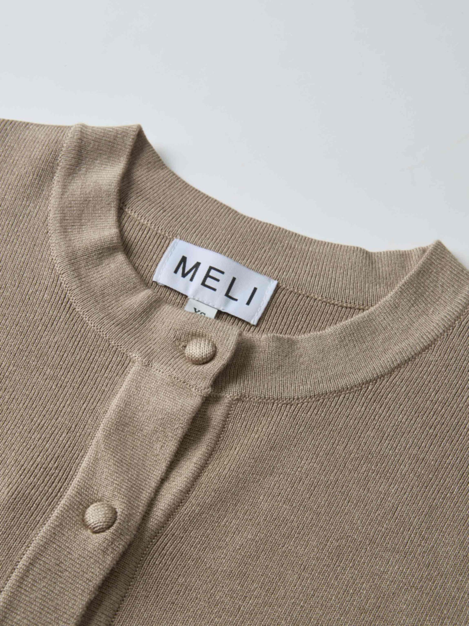 Basic Crew Knit Cardigan 20" - Warm Taupe