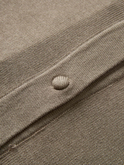 Basic Crew Knit Cardigan 20" - Warm Taupe