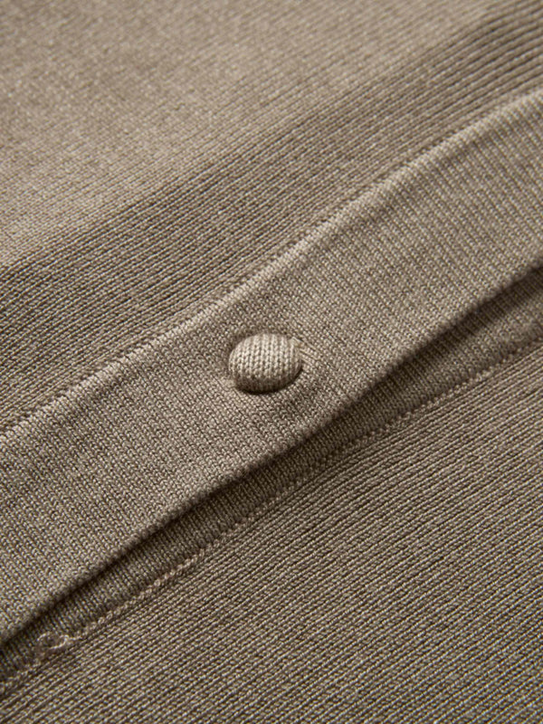 Basic Crew Knit Cardigan 20" - Warm Taupe