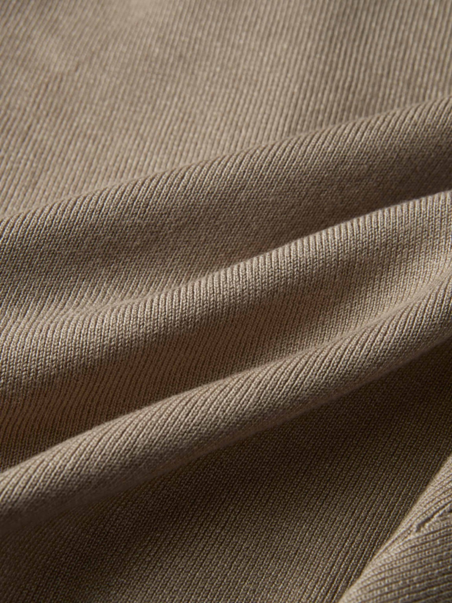 Basic Crew Knit Cardigan 20" - Warm Taupe