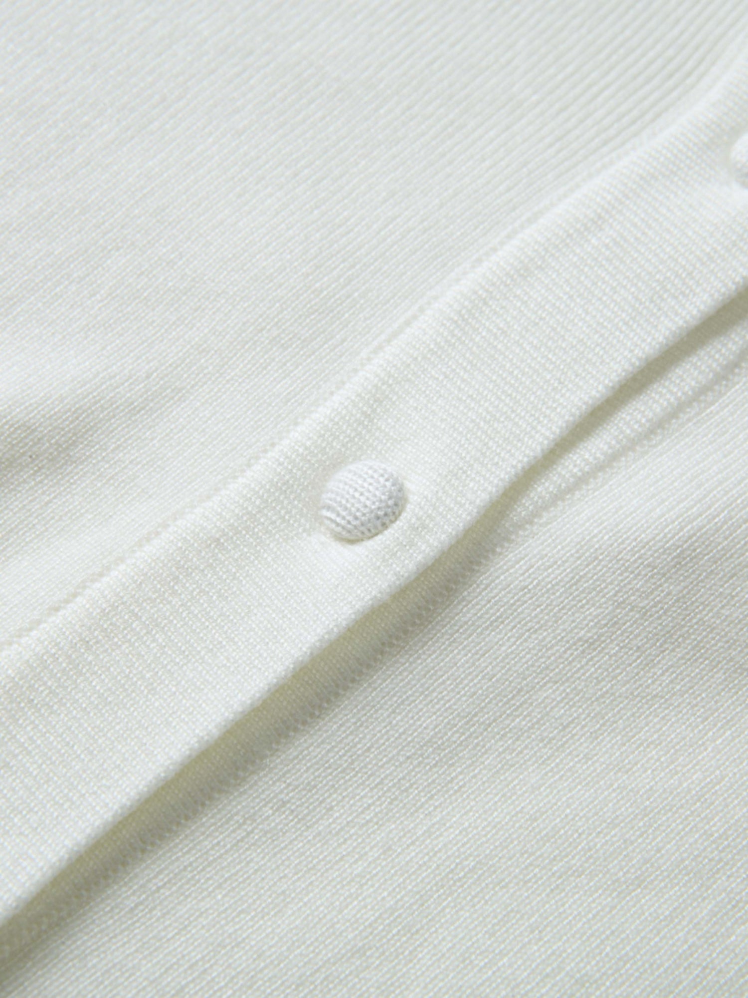 Basic Crew Knit Cardigan 20"- Cream