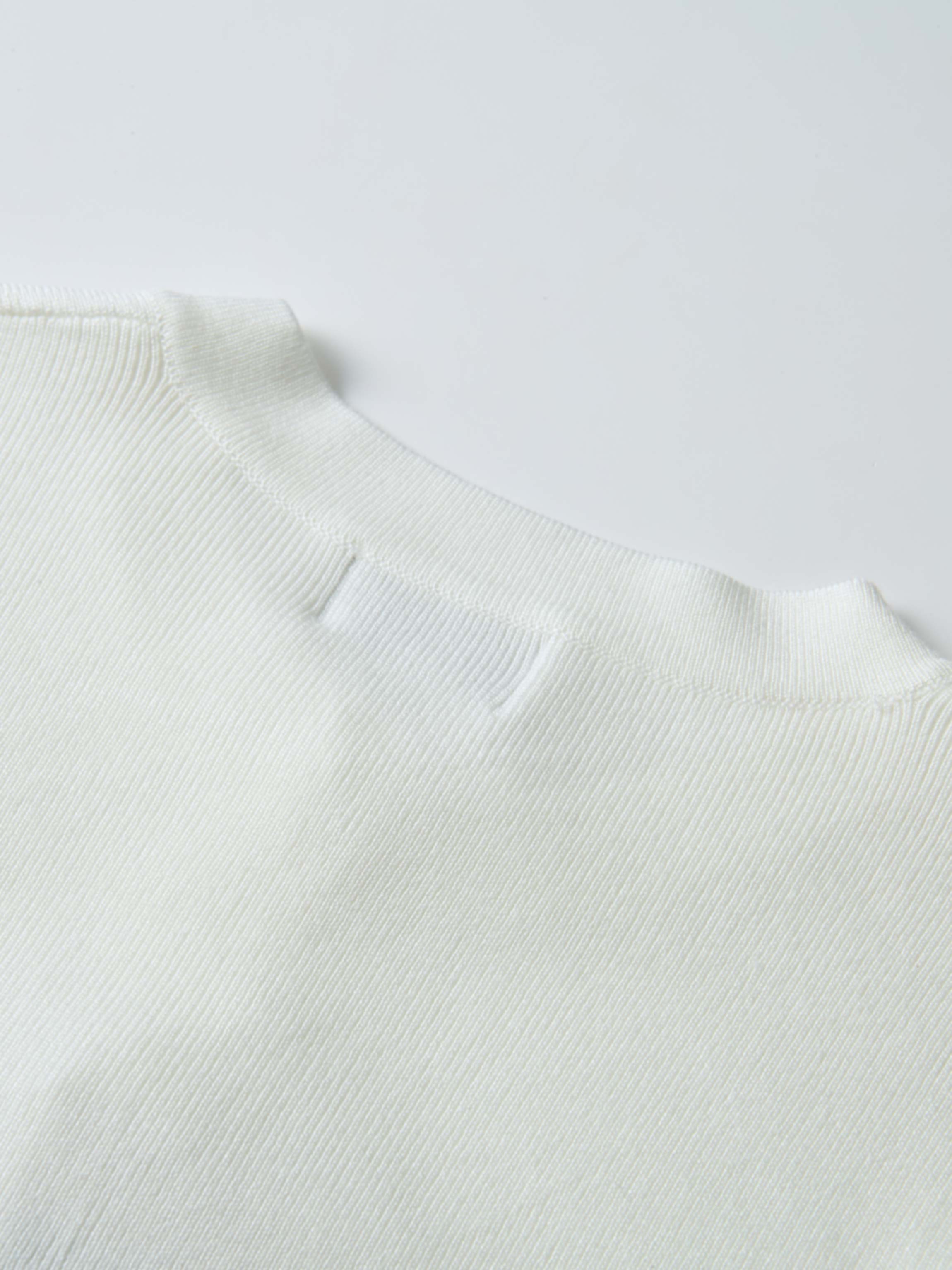 Basic Crew Knit Cardigan 20"- Cream