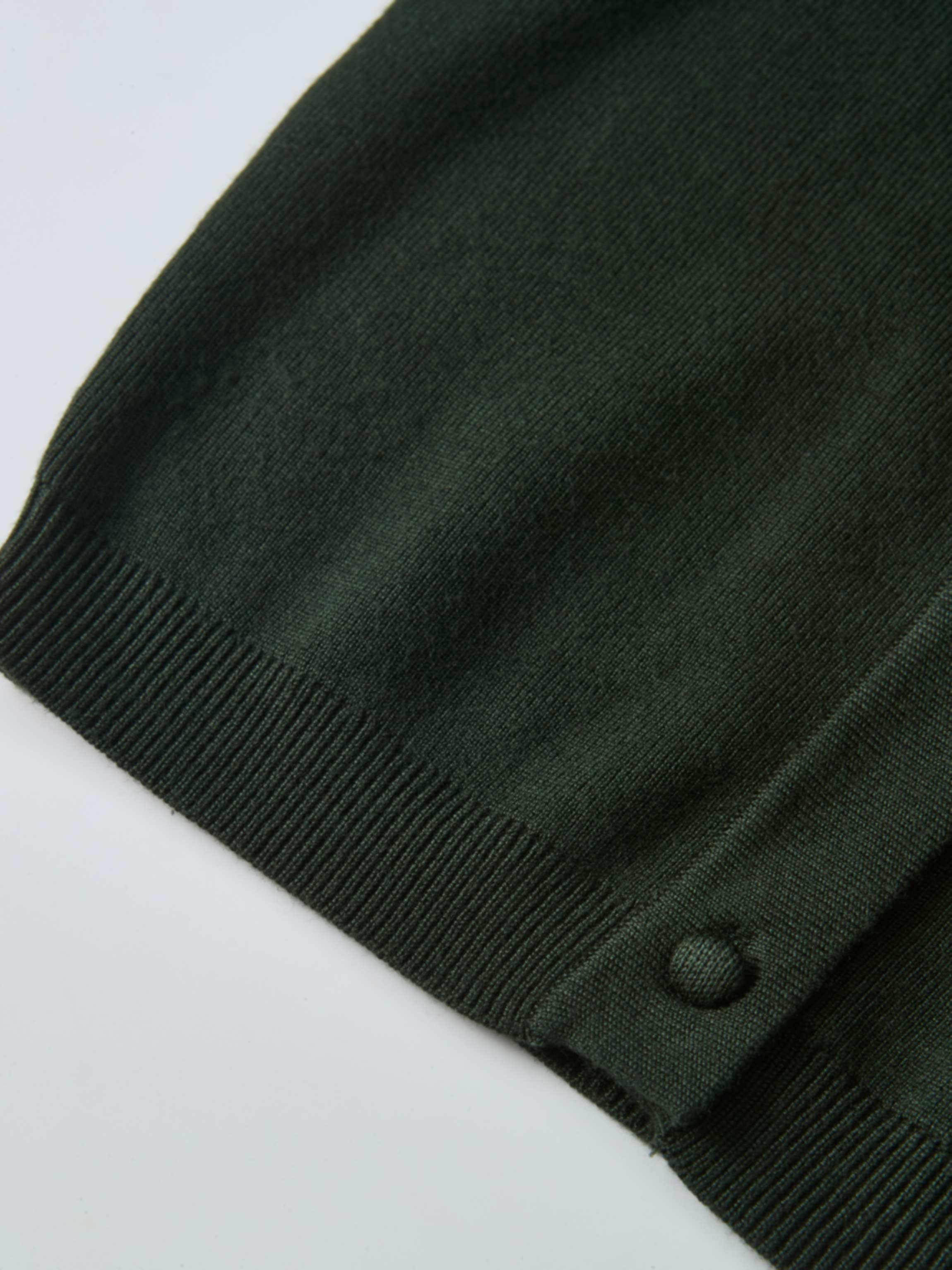 Basic Crew Knit Cardigan 20"- Green