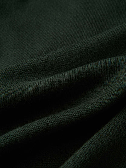 Basic Crew Knit Cardigan 20"- Green