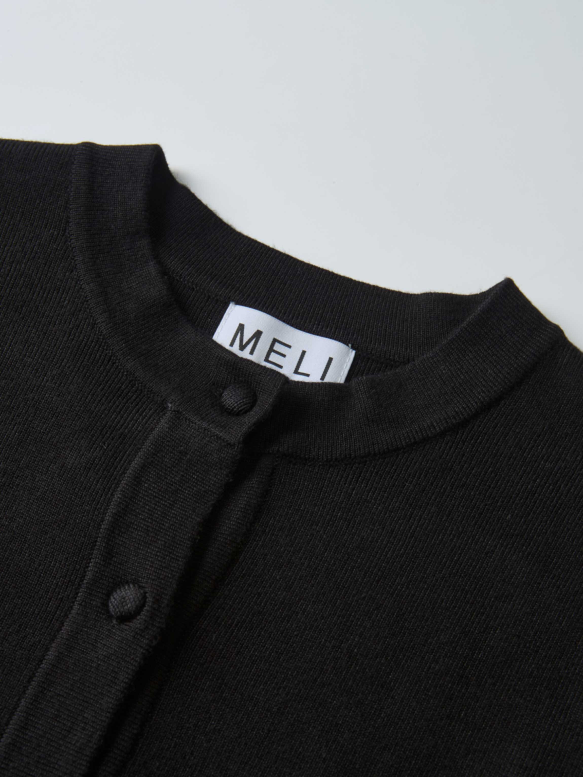 Basic Crew Knit Cardigan 20" - Black