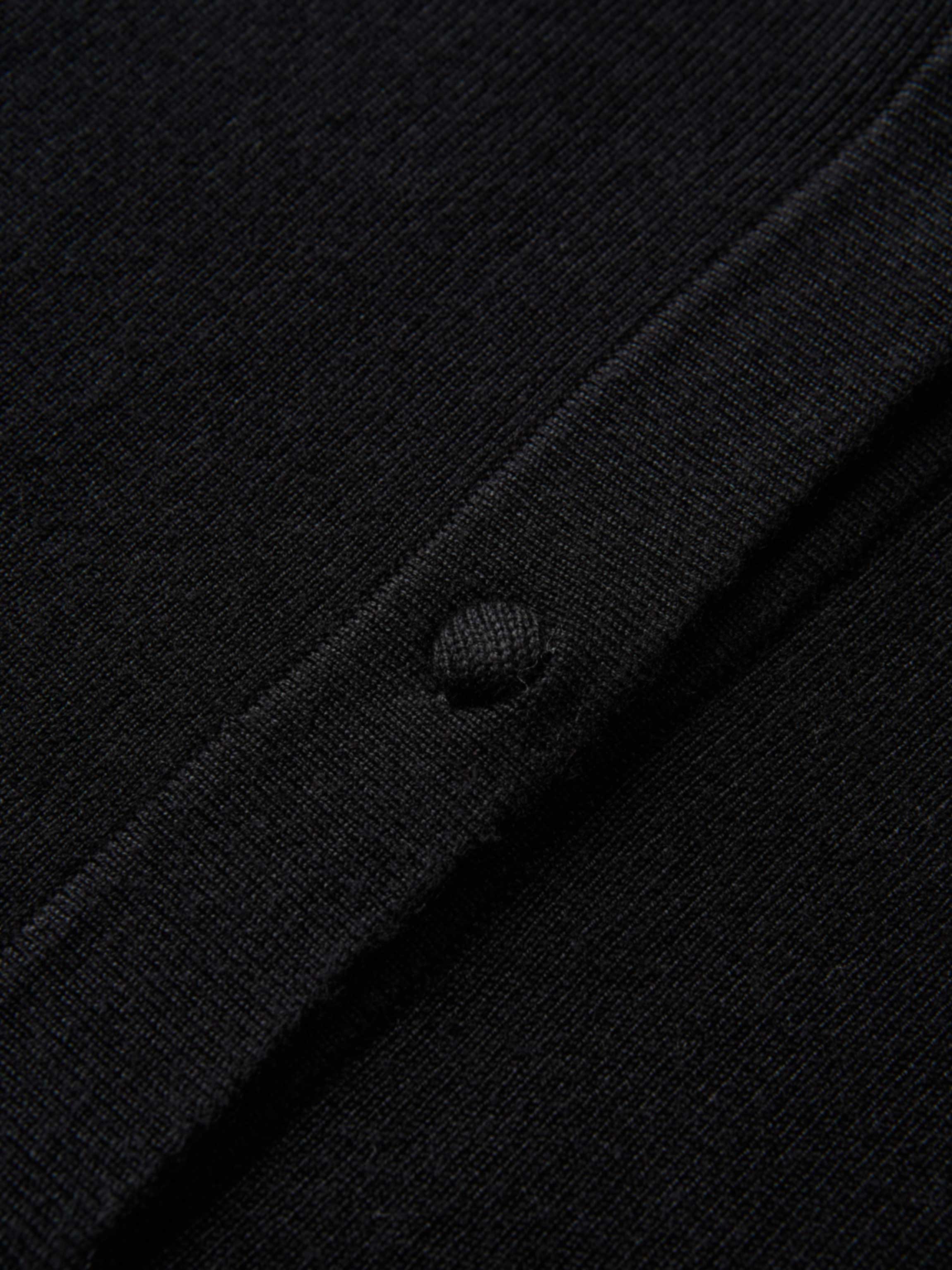 Basic Crew Knit Cardigan 20" - Black