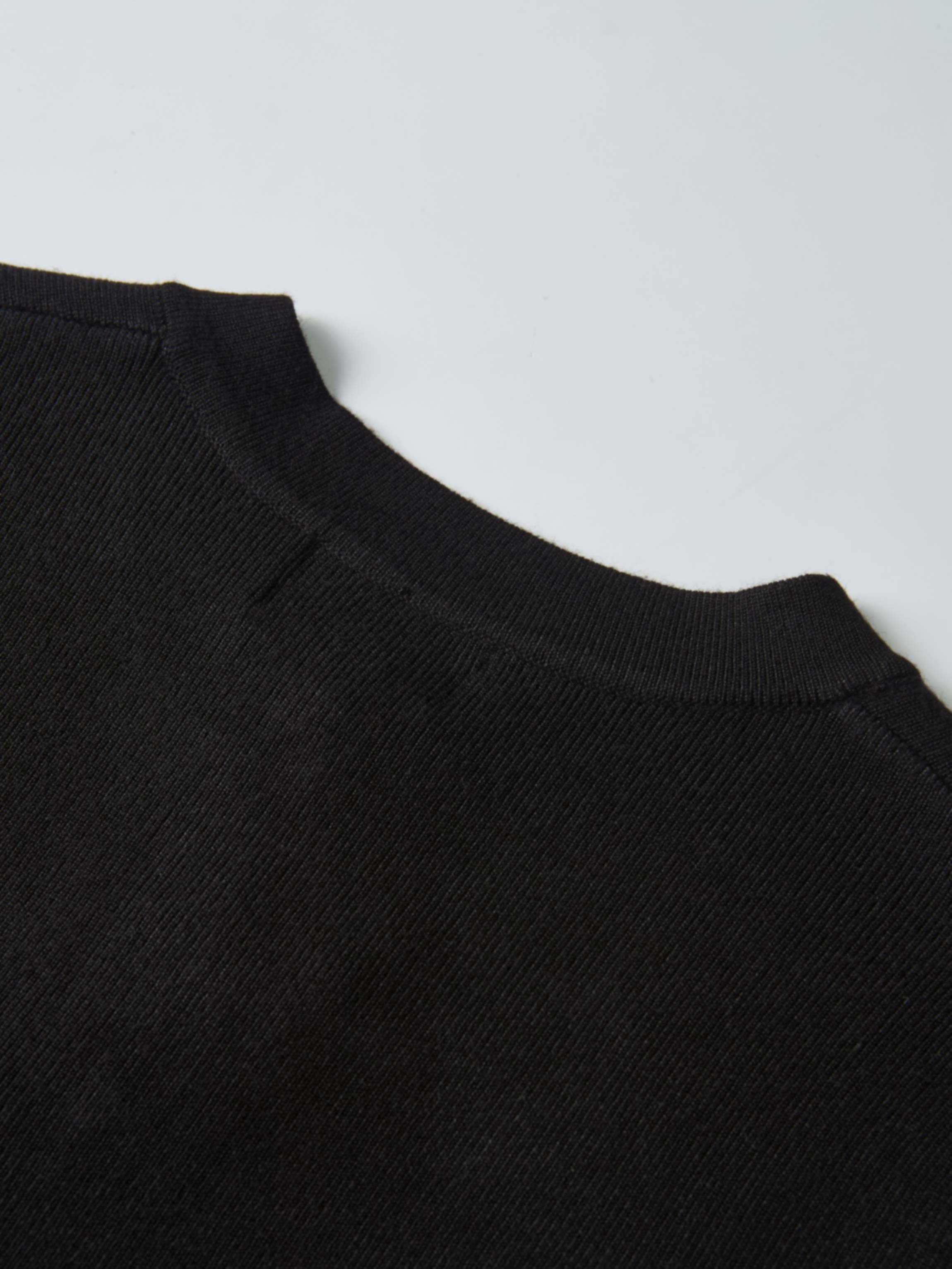 Basic Crew Knit Cardigan 20" - Black