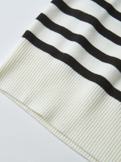 Nautical Stripe Sweater - White/Black