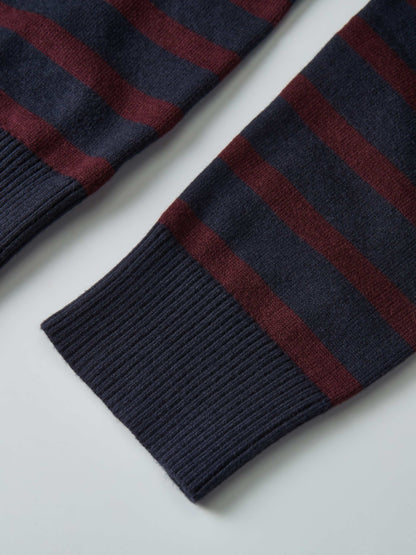 Nautical Stripe Sweater - Navy/Burgundy