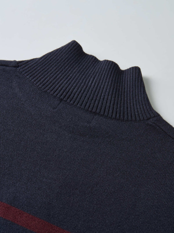 Nautical Stripe Sweater - Navy/Burgundy