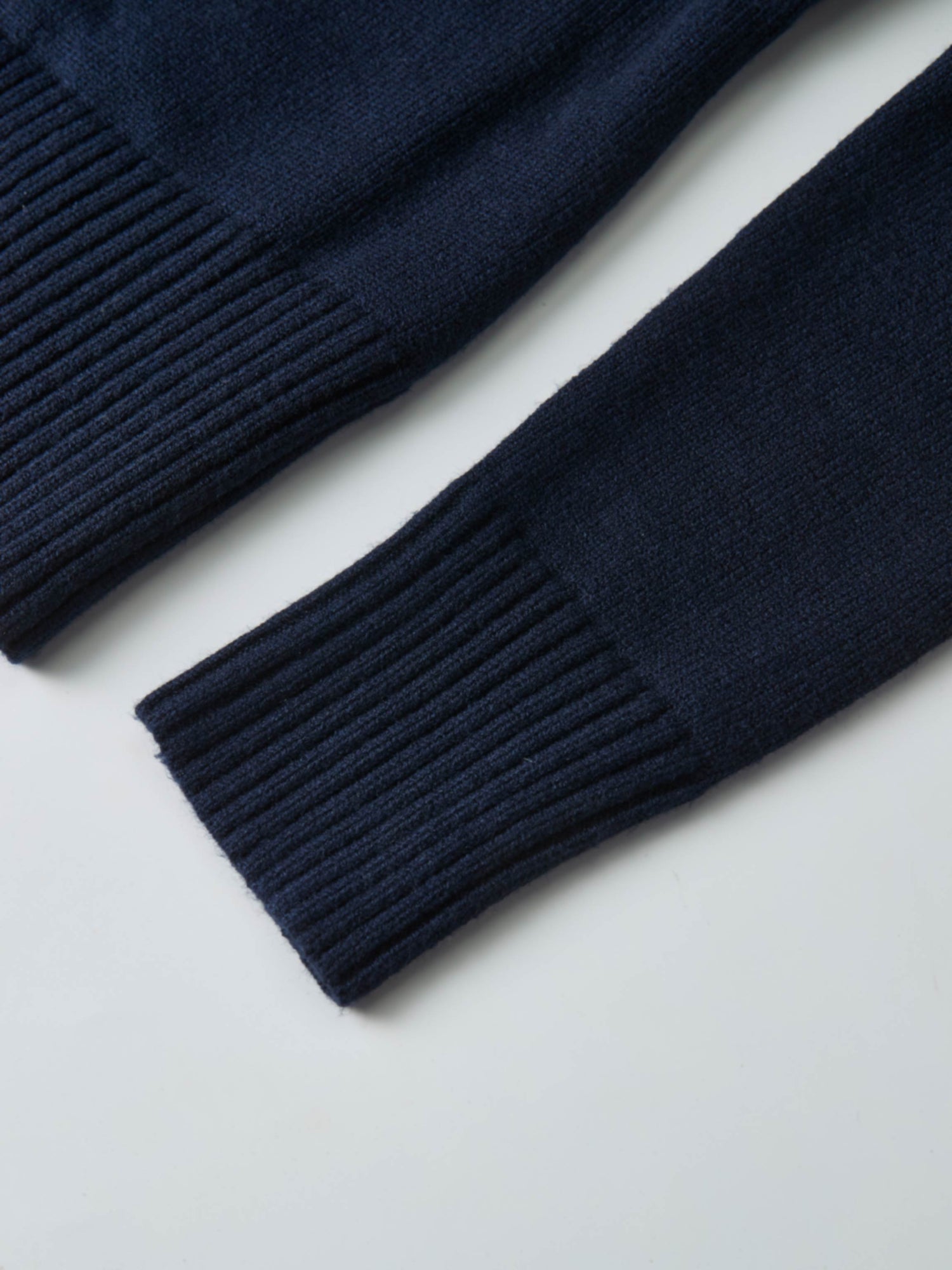 Scalloped Crochet Collar Cardigan - Navy
