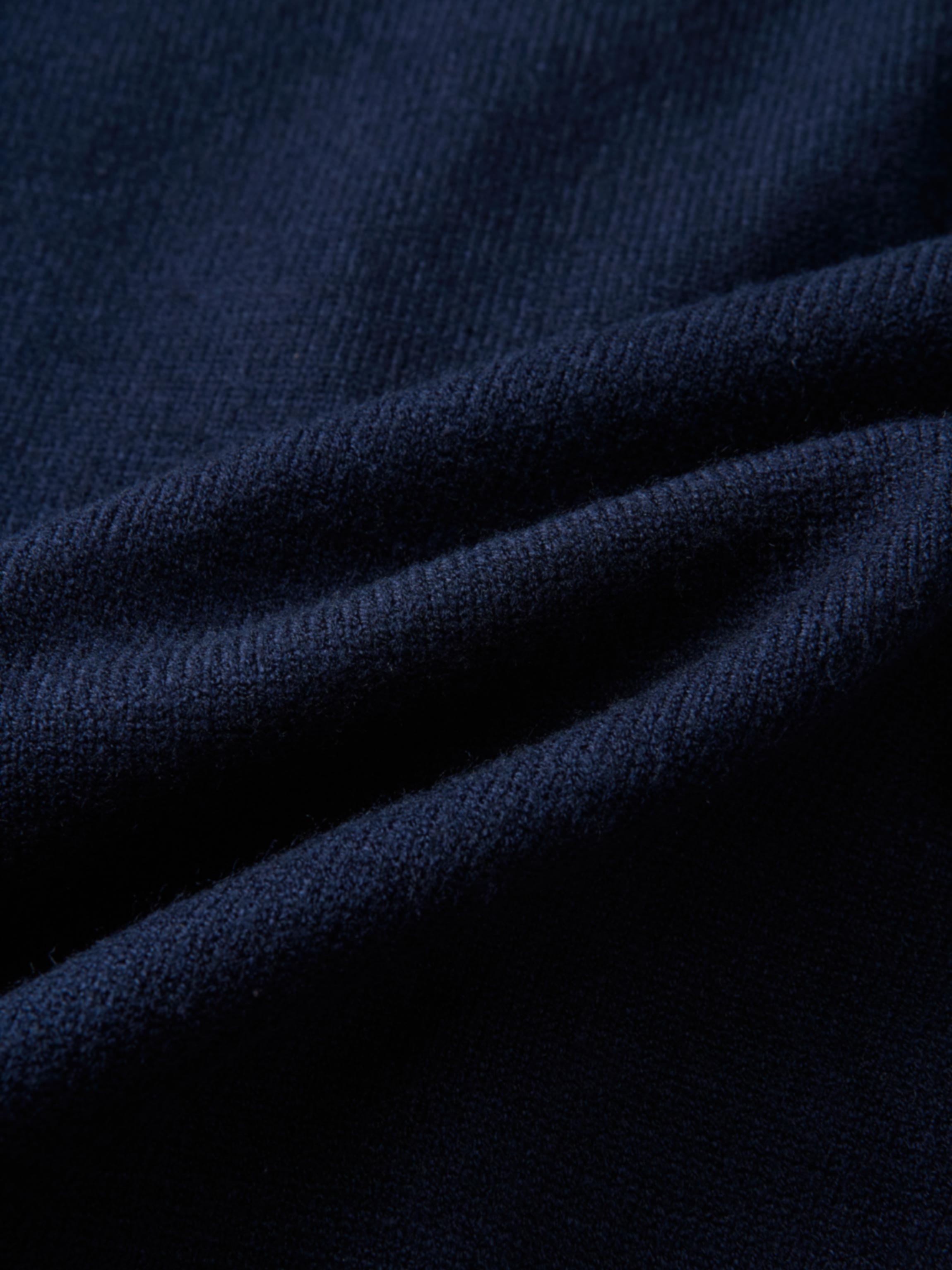 Scalloped Crochet Collar Cardigan - Navy
