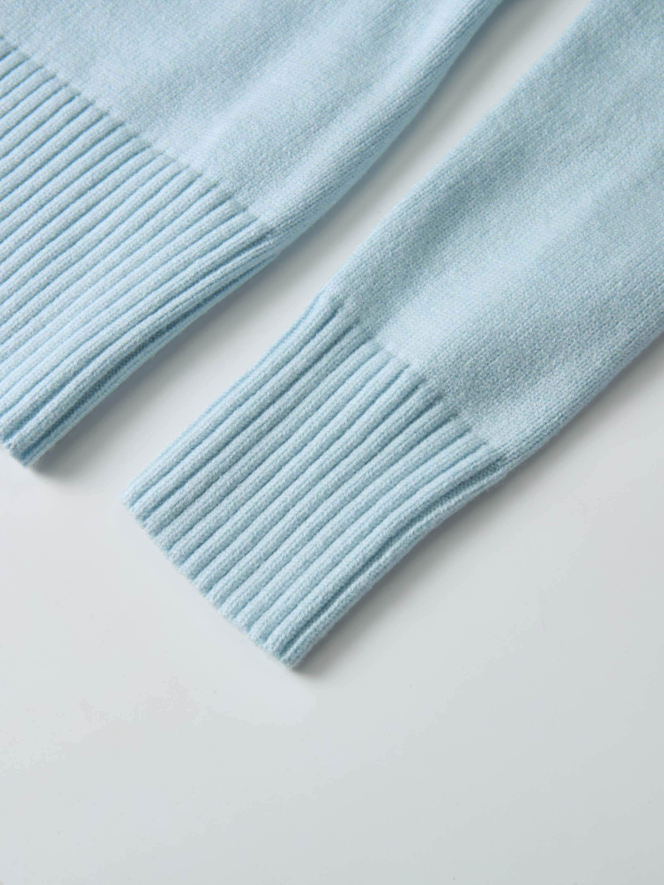 Scalloped Crochet Collar Cardigan - Light Blue
