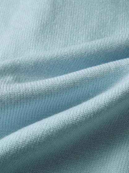 Scalloped Crochet Collar Cardigan - Light Blue
