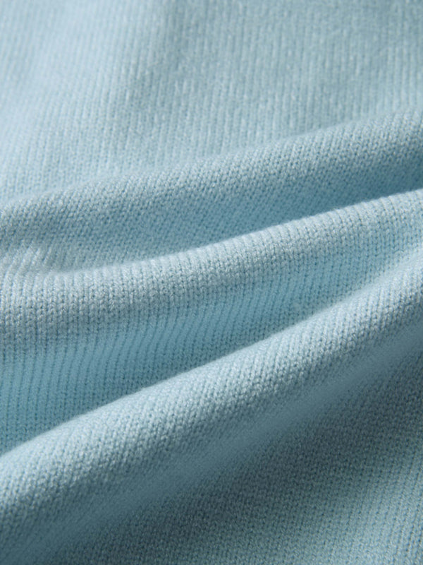 Scalloped Crochet Collar Cardigan - Light Blue