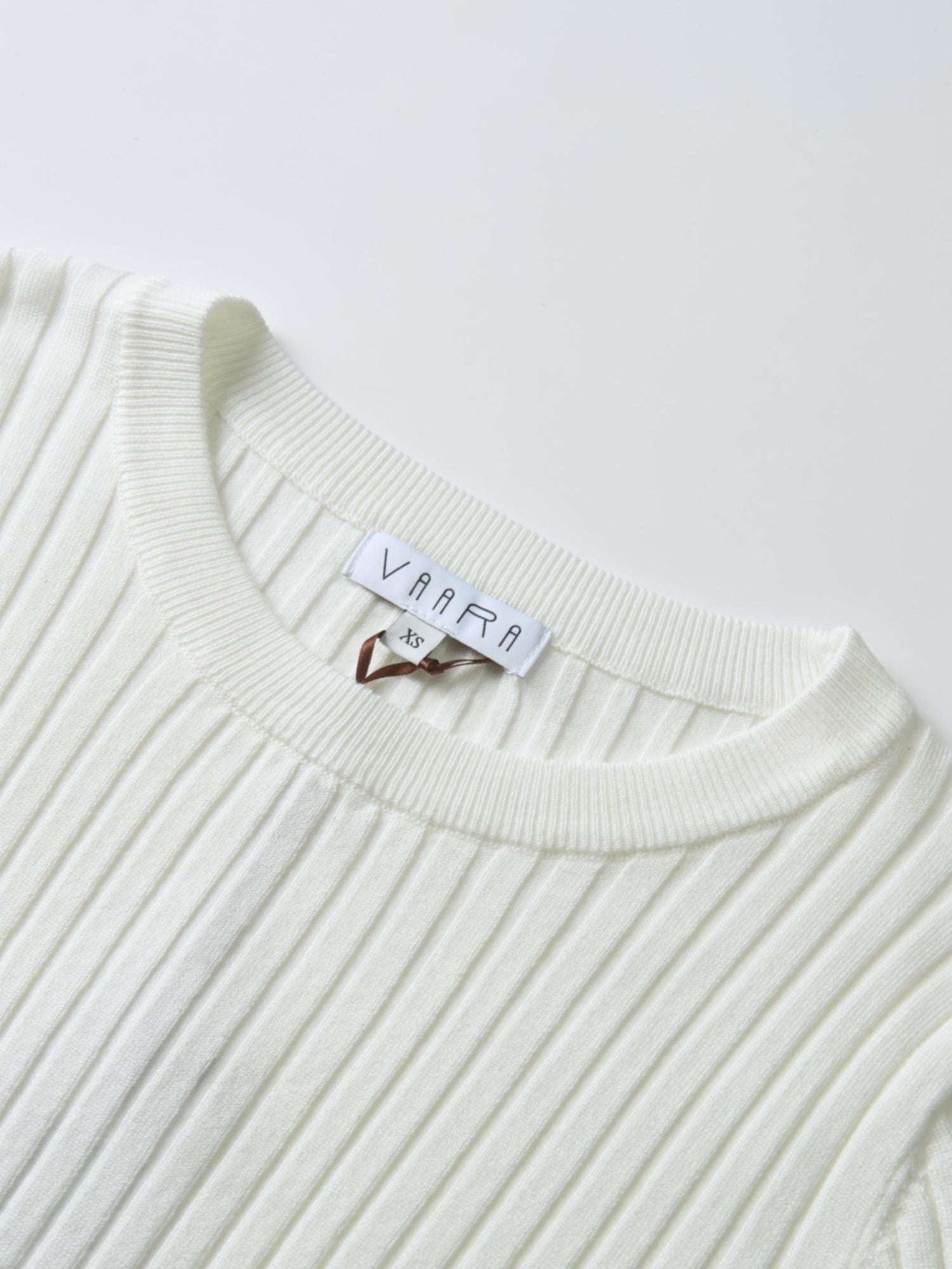 Soft Thin Ribbed Banded Sweater - Cream
