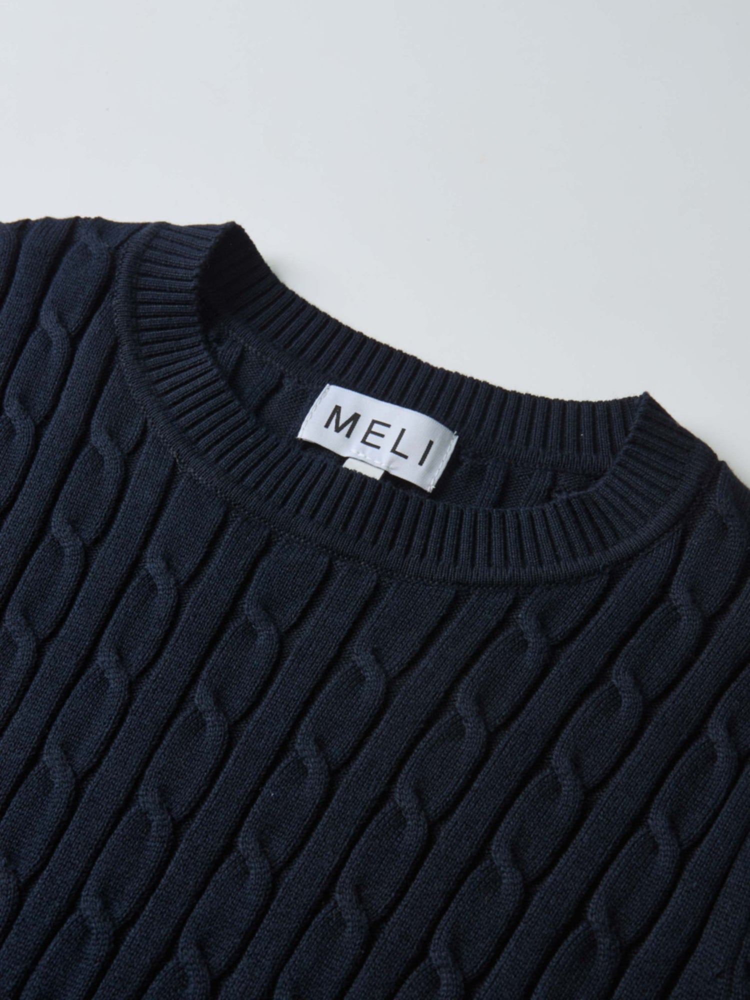 Cable Knit Sweater - Navy
