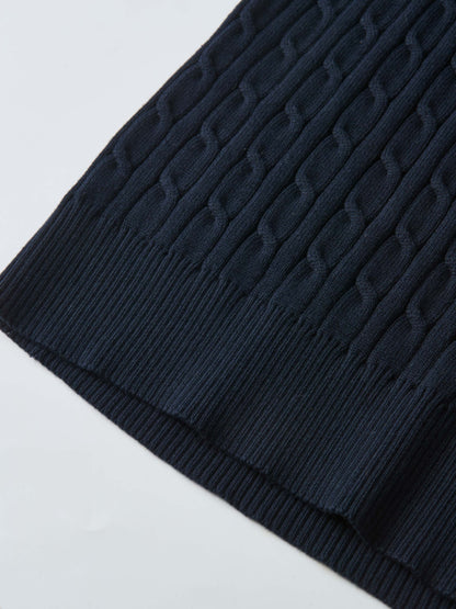 Cable Knit Sweater - Navy