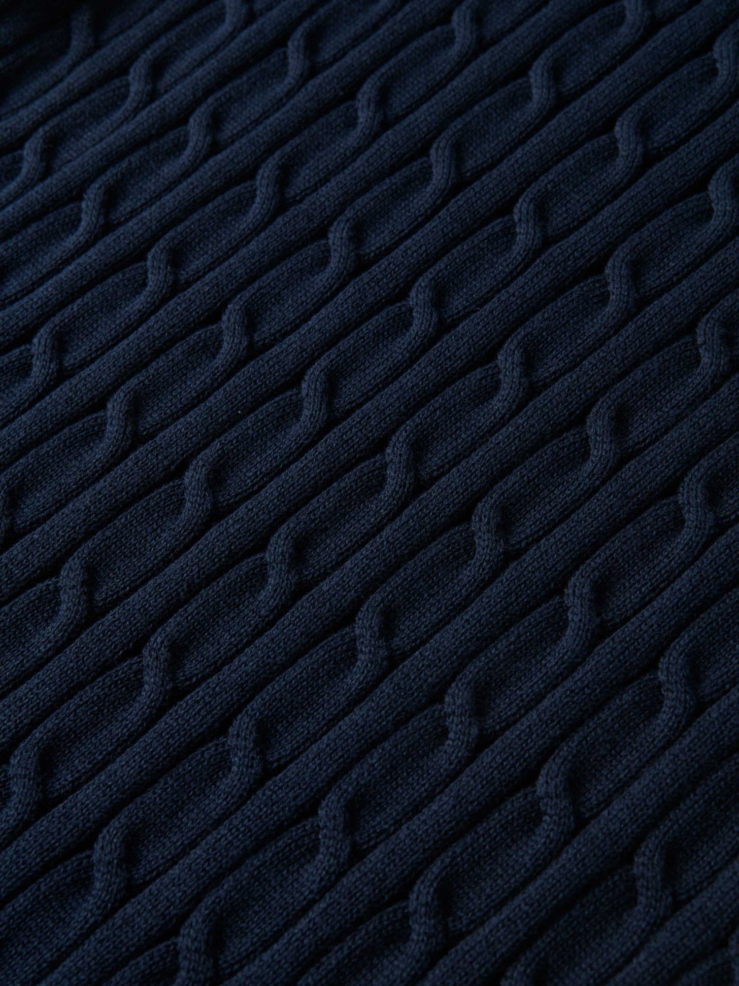 Cable Knit Sweater - Navy