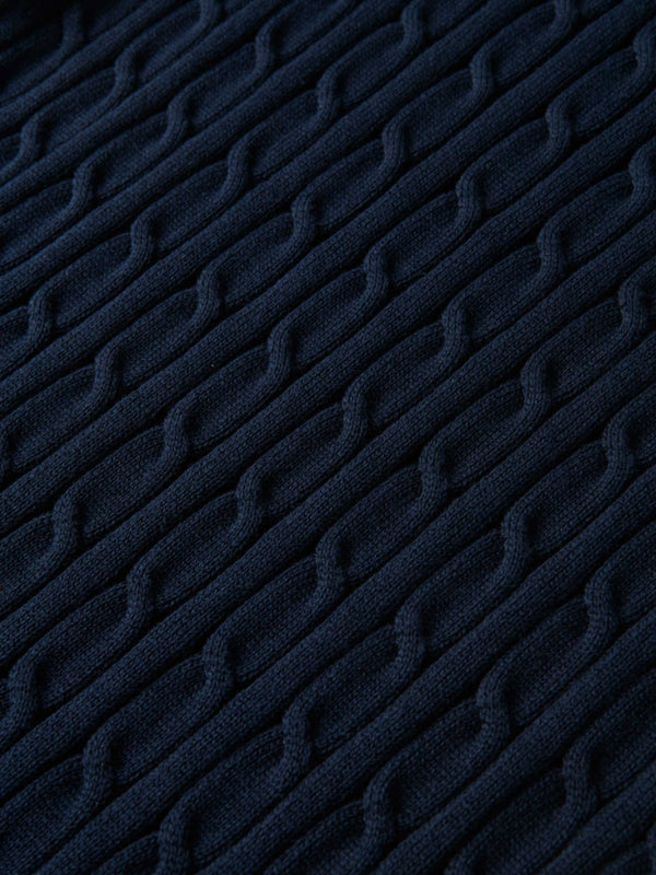 Cable Knit Sweater - Navy
