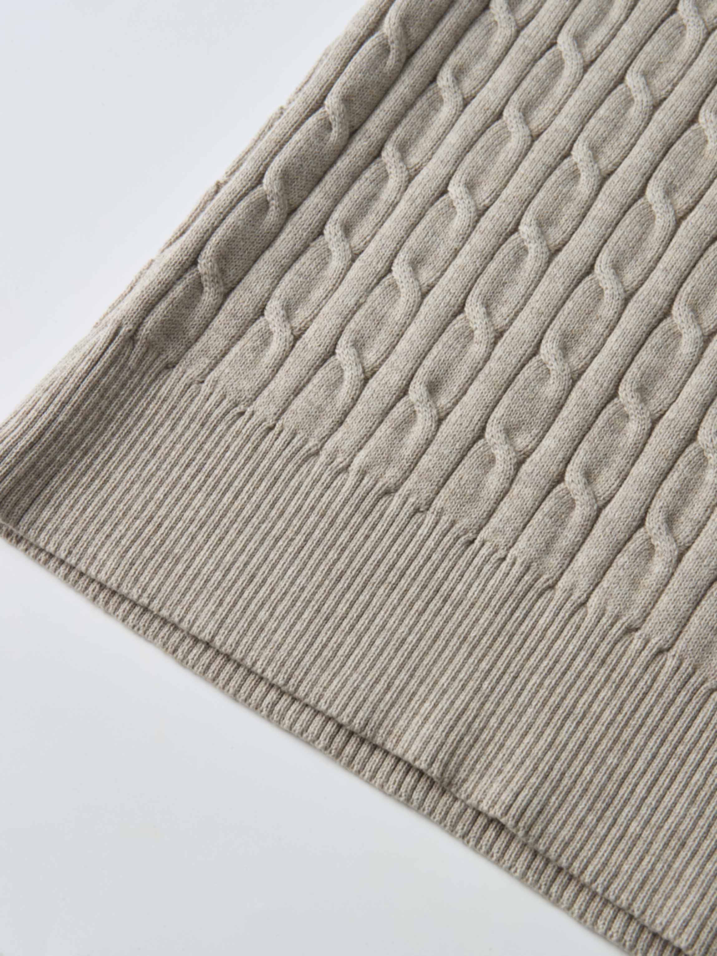 Cable Knit Sweater - Heathered Taupe