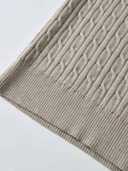 Cable Knit Sweater - Heathered Taupe