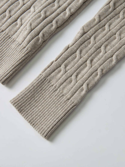 Cable Knit Sweater - Heathered Taupe