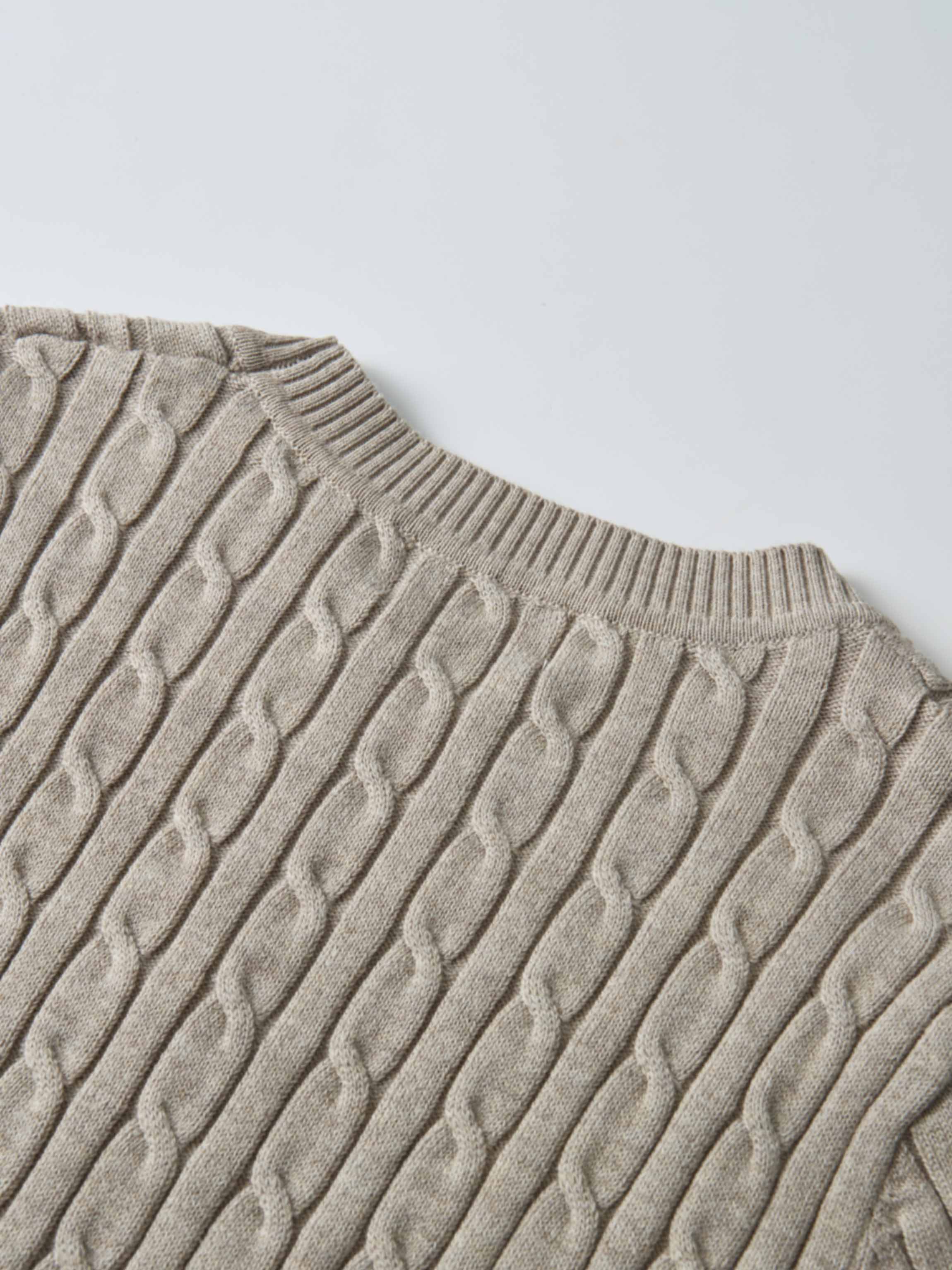 Cable Knit Sweater - Heathered Taupe
