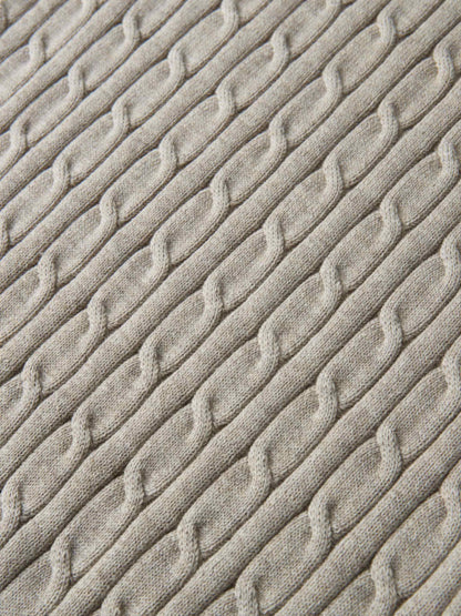 Cable Knit Sweater - Heathered Taupe