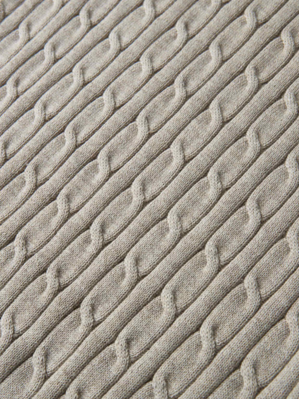 Cable Knit Sweater - Heathered Taupe