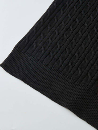 Cable Knit Sweater - Black