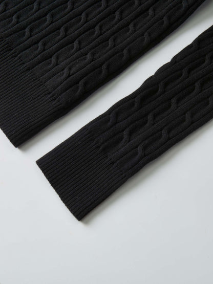 Cable Knit Sweater - Black