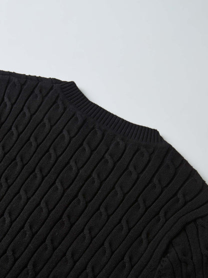 Cable Knit Sweater - Black