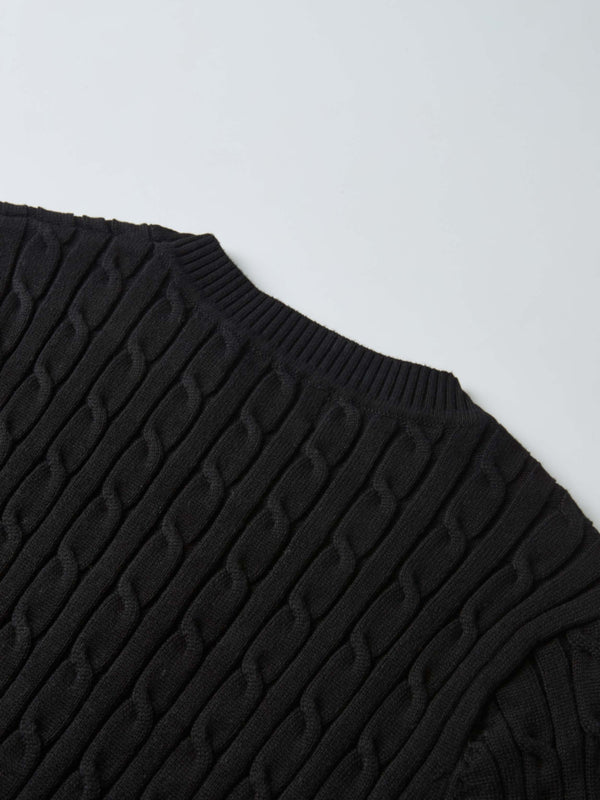 Cable Knit Sweater - Black