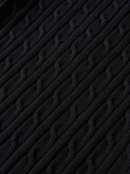 Cable Knit Sweater - Black