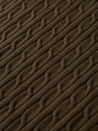 Cable Knit Sweater - Military Brown