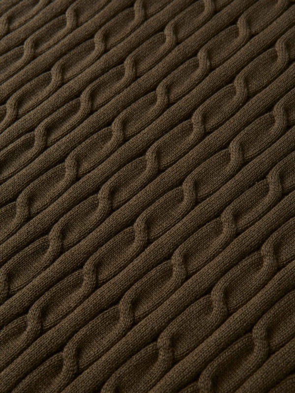 Cable Knit Sweater - Military Brown