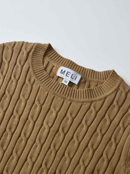 Cable Knit Sweater - Camel