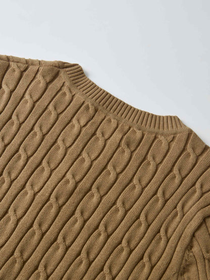 Cable Knit Sweater - Camel