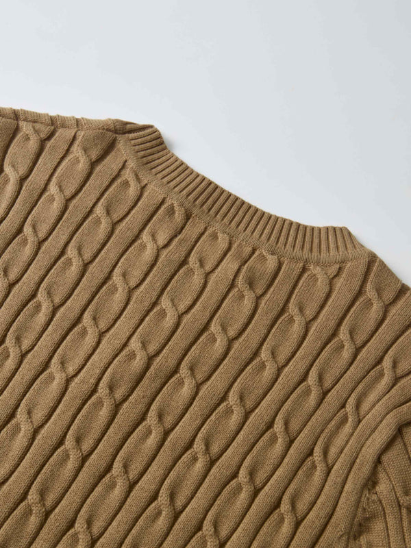 Cable Knit Sweater - Camel