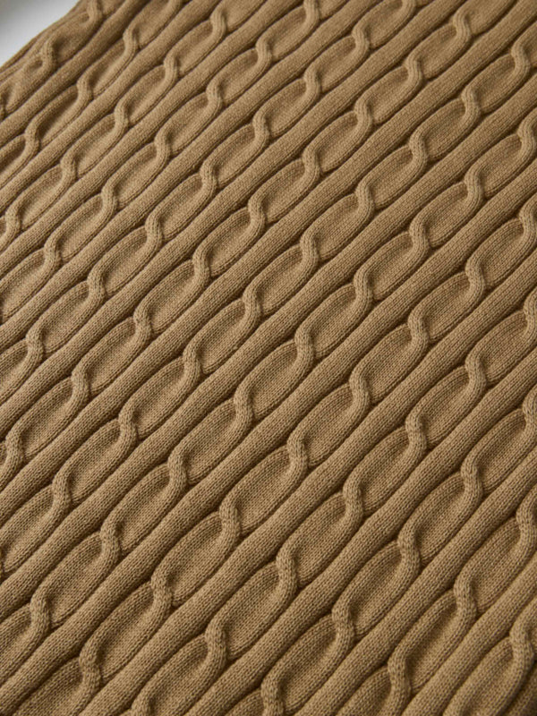Cable Knit Sweater - Camel