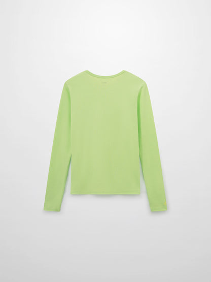 Soft Ribbed High V Tee-Bright Lime