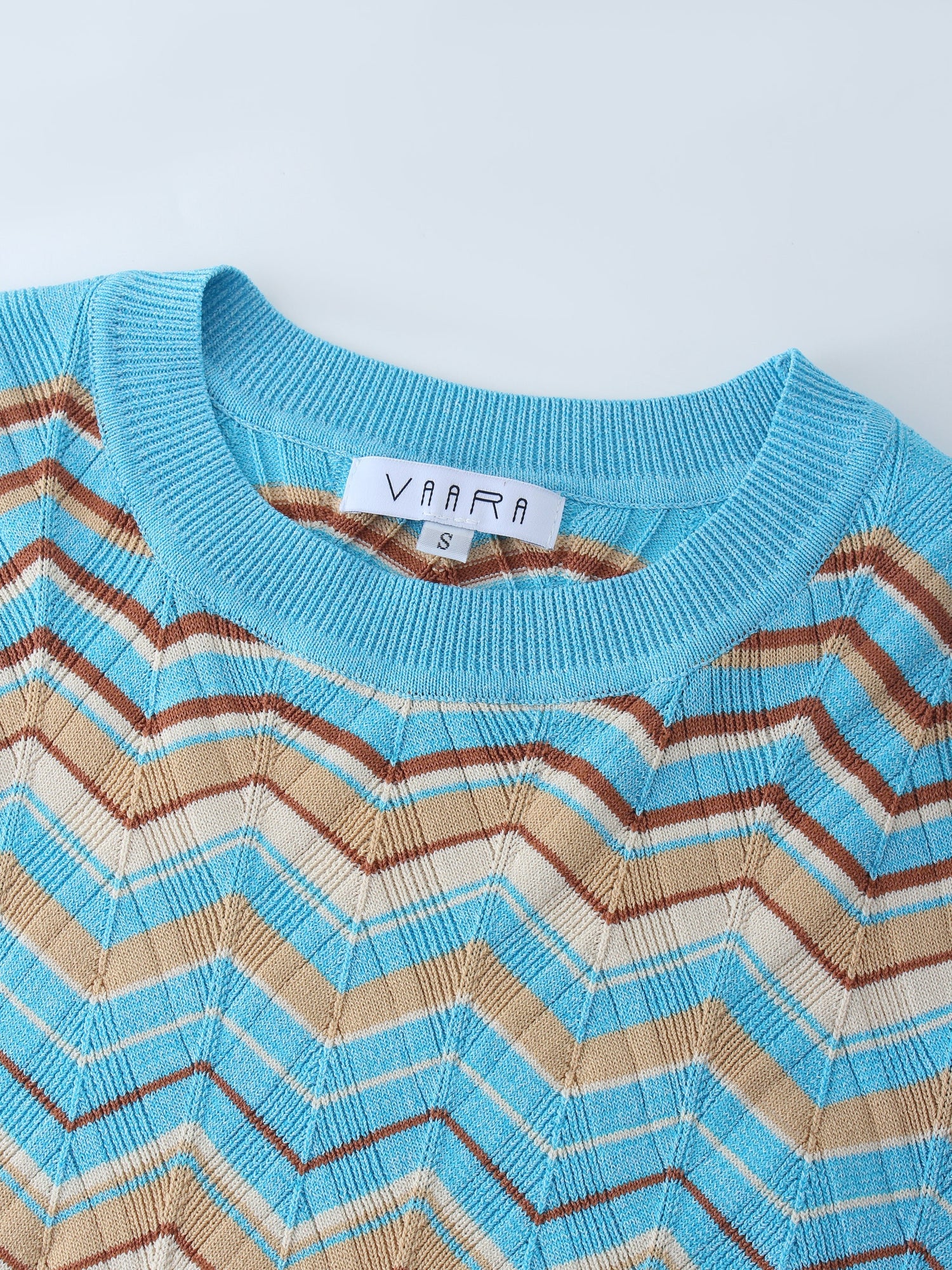 Wave Stripe Sweater-Tan/Blue