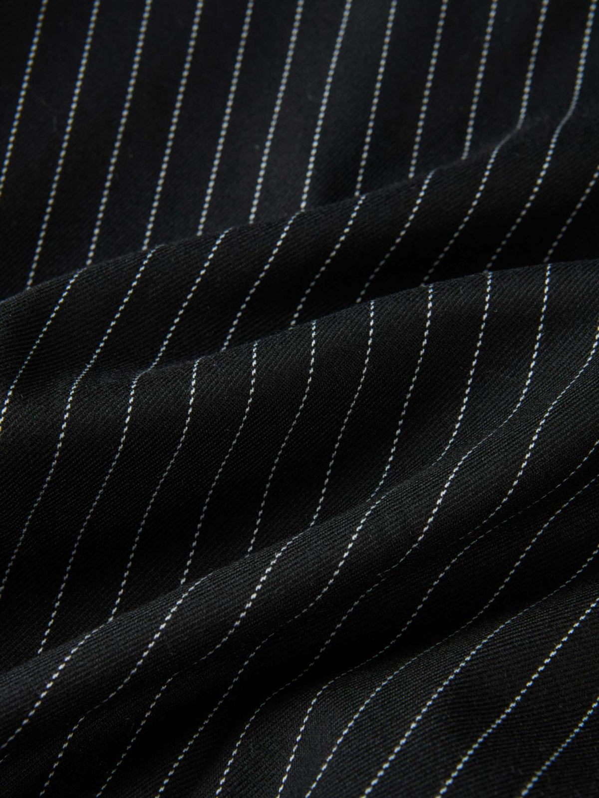 Smocked Detail Pinstripe Blouse - Black Pinstripe