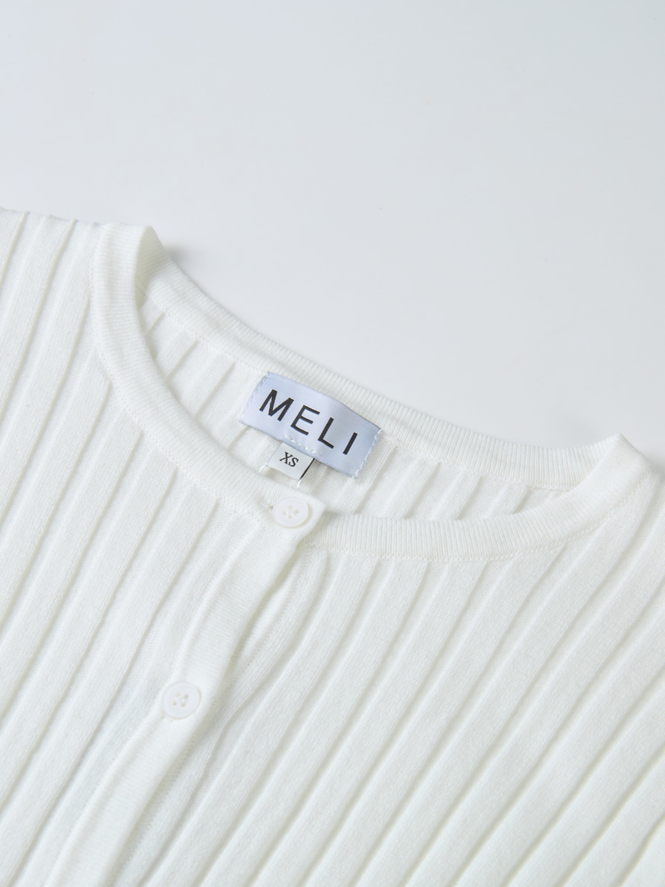 Lightweight Ribbed Cardigan 20" - Cream